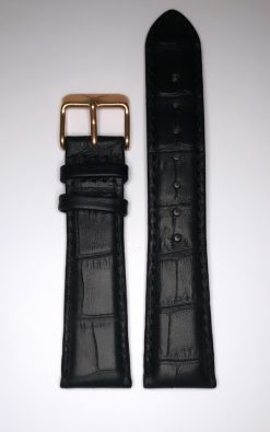 Leather strap Marlin Black 22mm Rose Gold