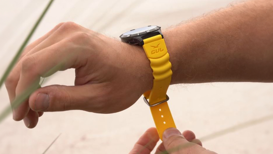 silicone straps gul watches watch strap yellow on arm